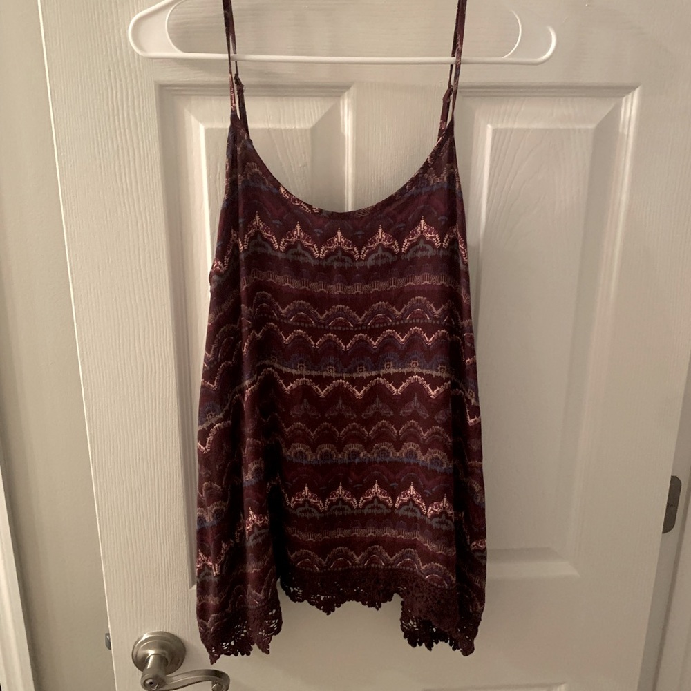 Maroon patterned tank